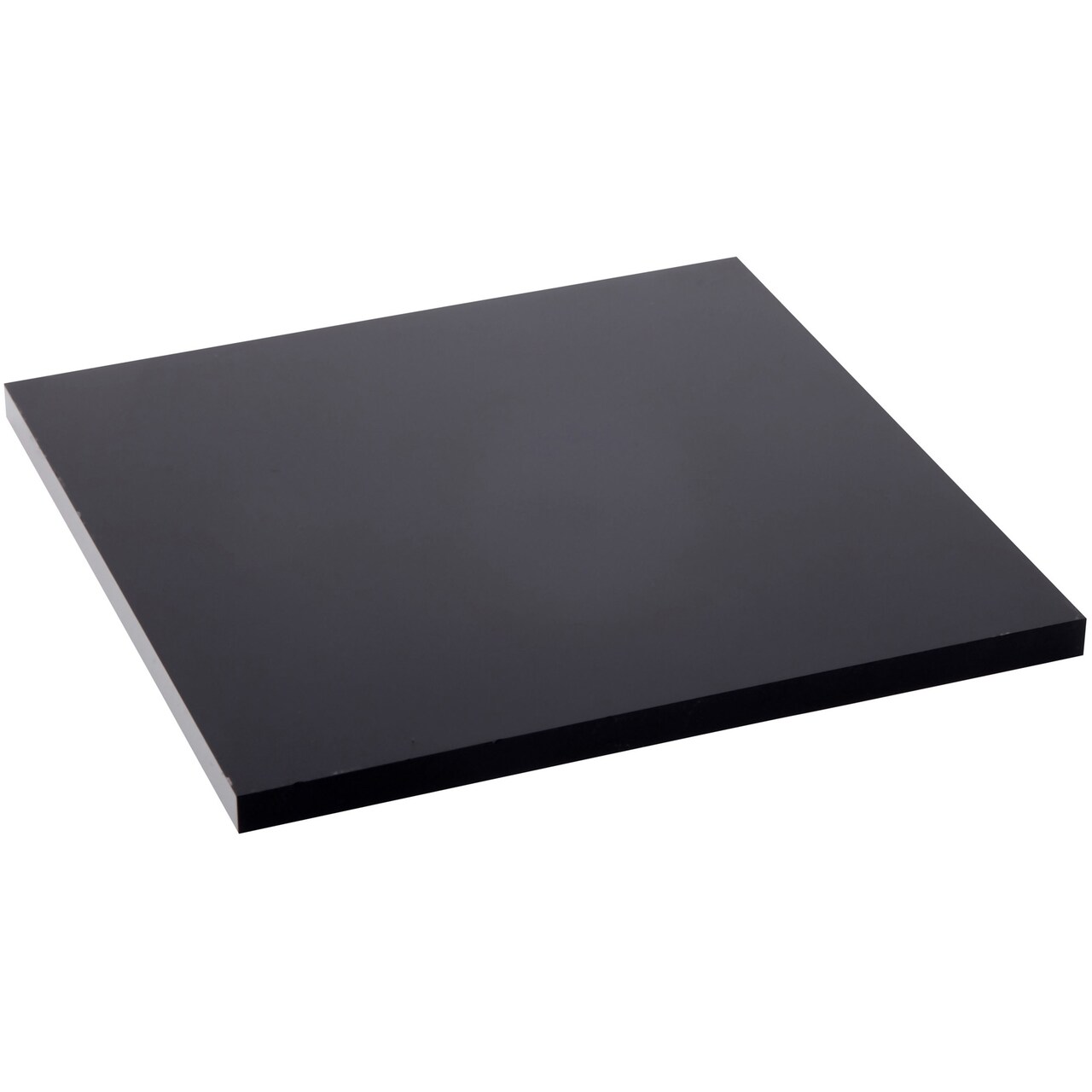 Plymor Black Acrylic Square Polished Edge Display Base, 4" W x 4" D x 0.25" H